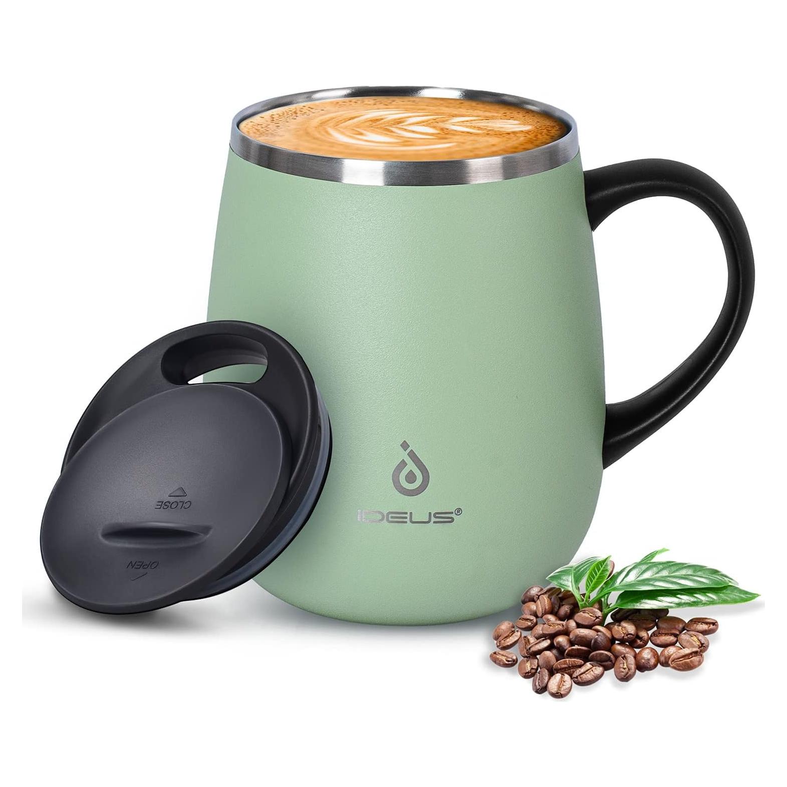 Taza de Café Aislada Ideus 16 oz Acero Inoxidable Verde