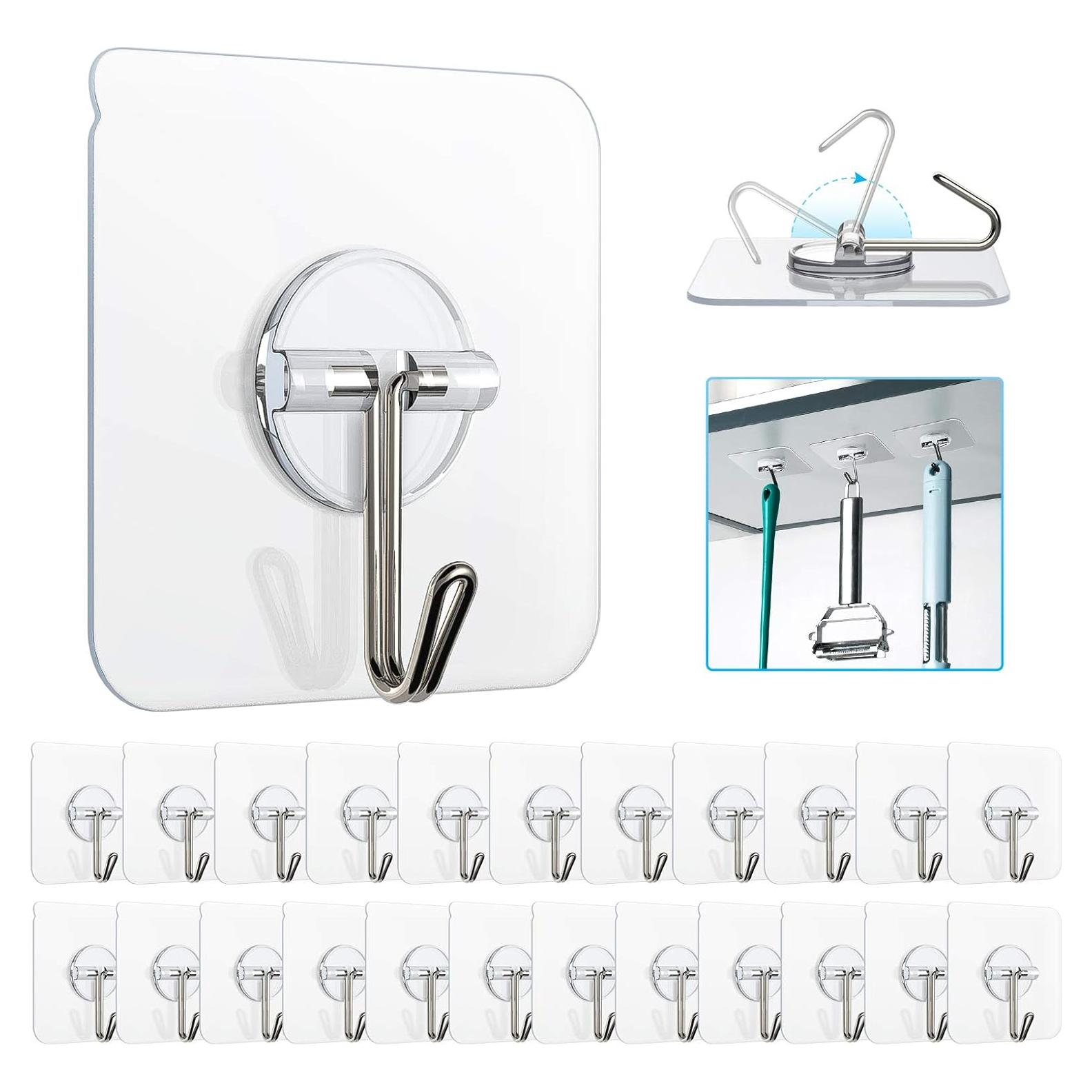 Ganchos Adhesivos ZNBEN Transparentes 5.9 kg 10 Paquetes