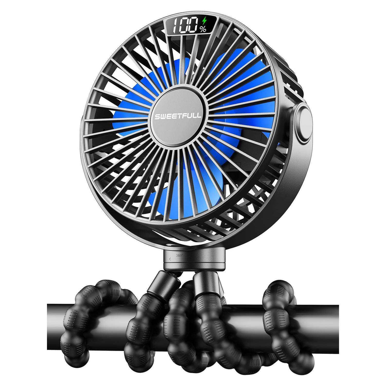 Ventilador Portátil SWEETFULL S3 Recargable 4000mAh Negro