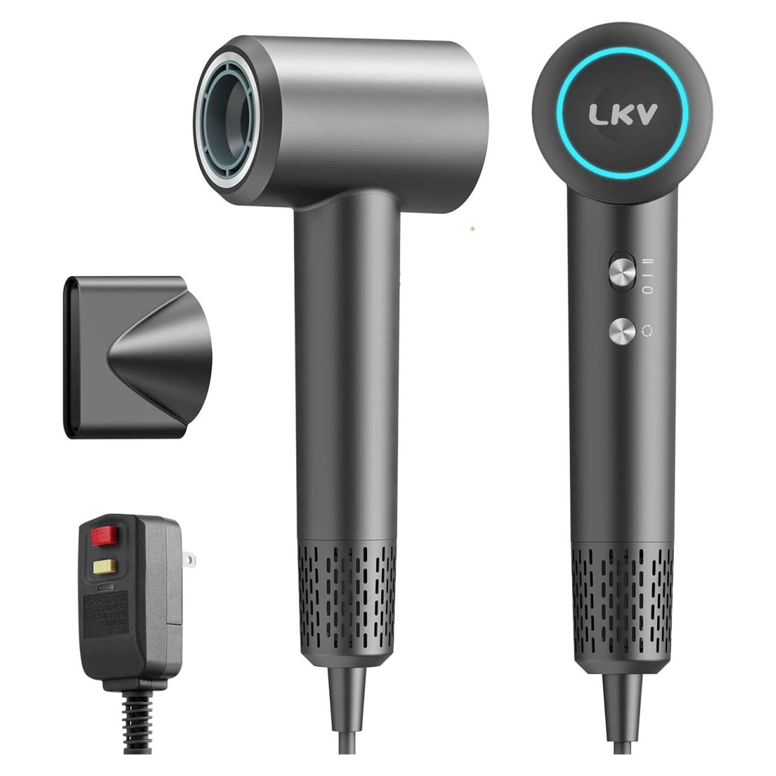 Secador de Pelo LKV Iónico Profesional 1500W Gris Oscuro