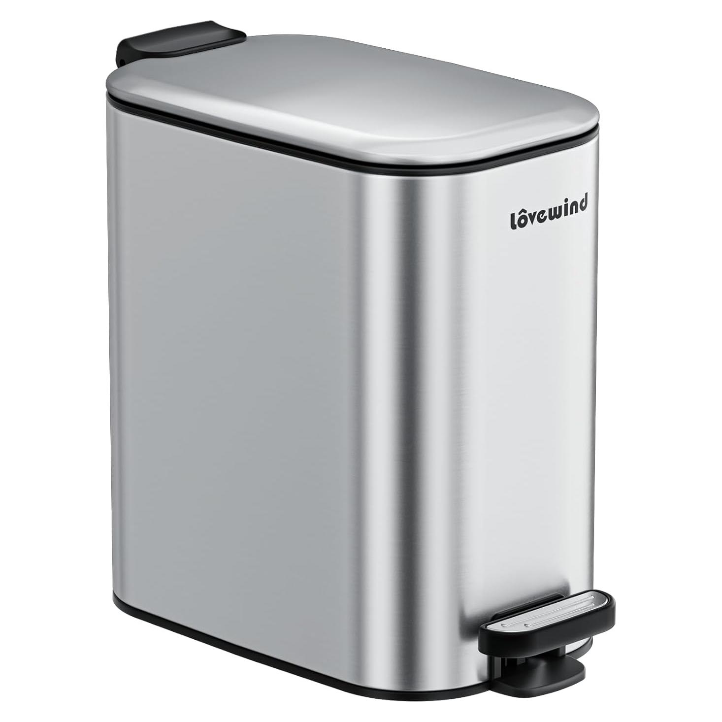 Canasta de Basura Lovewind Acero Inoxidable 6 Litros Pedal