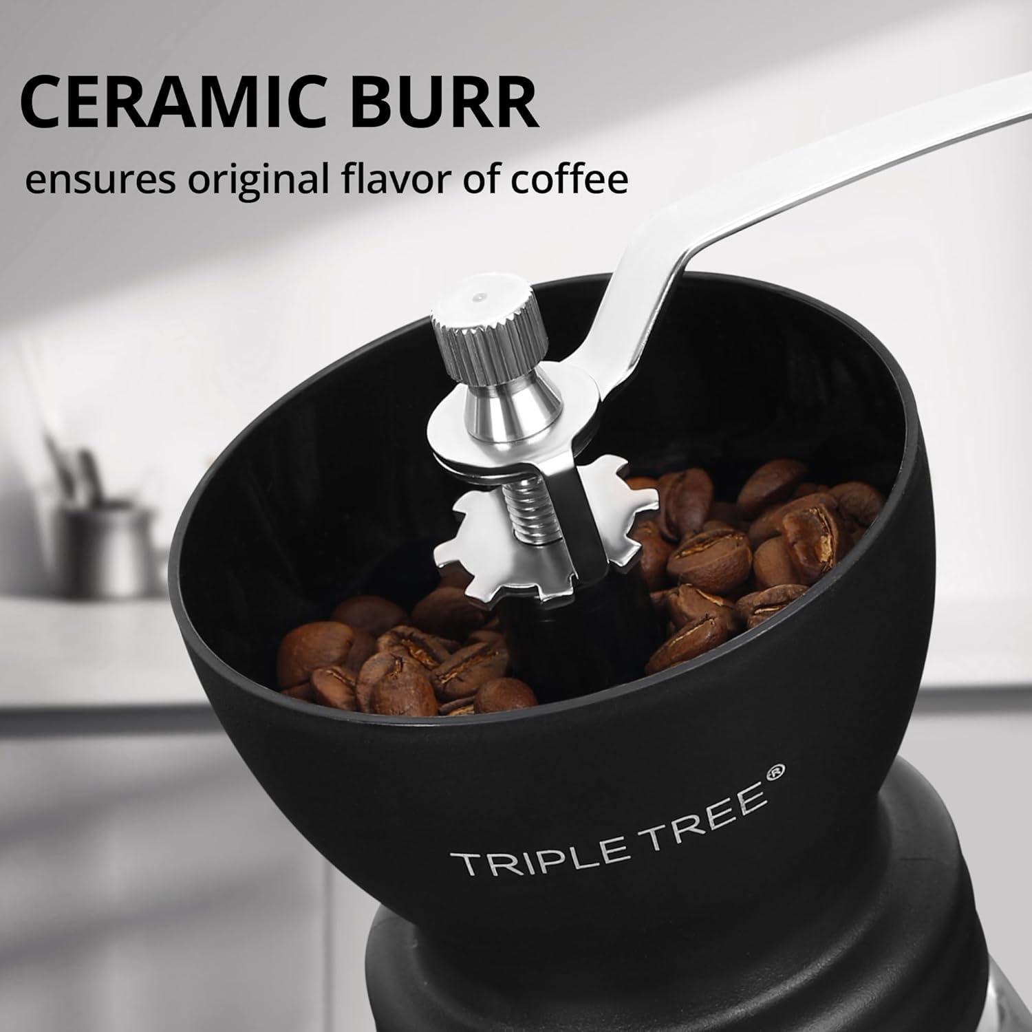 Molino de café manual Zaboro con muelas de cerámica y 2 tarros