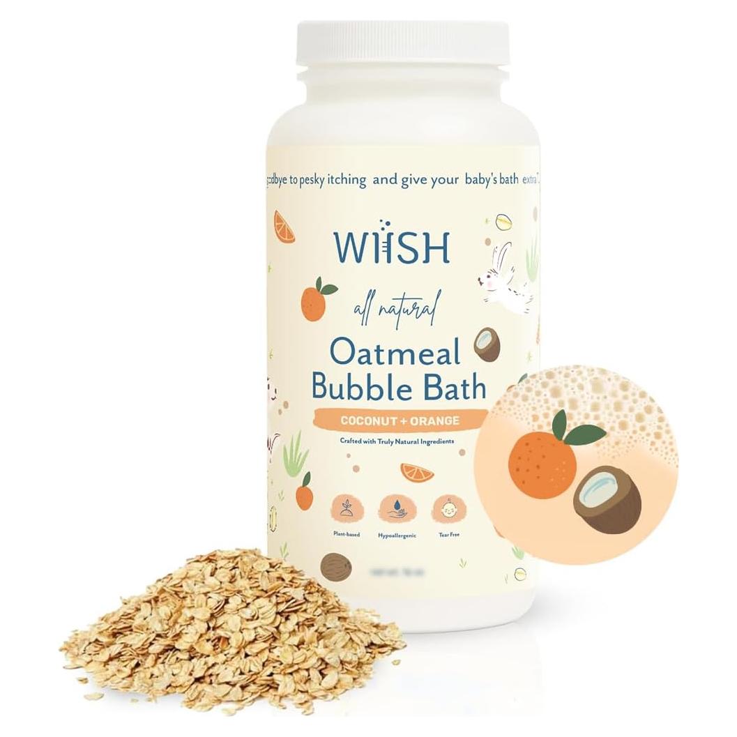 Baño de Burbujas de Avena para Bebés Wiish 16 oz Coco + Naranja