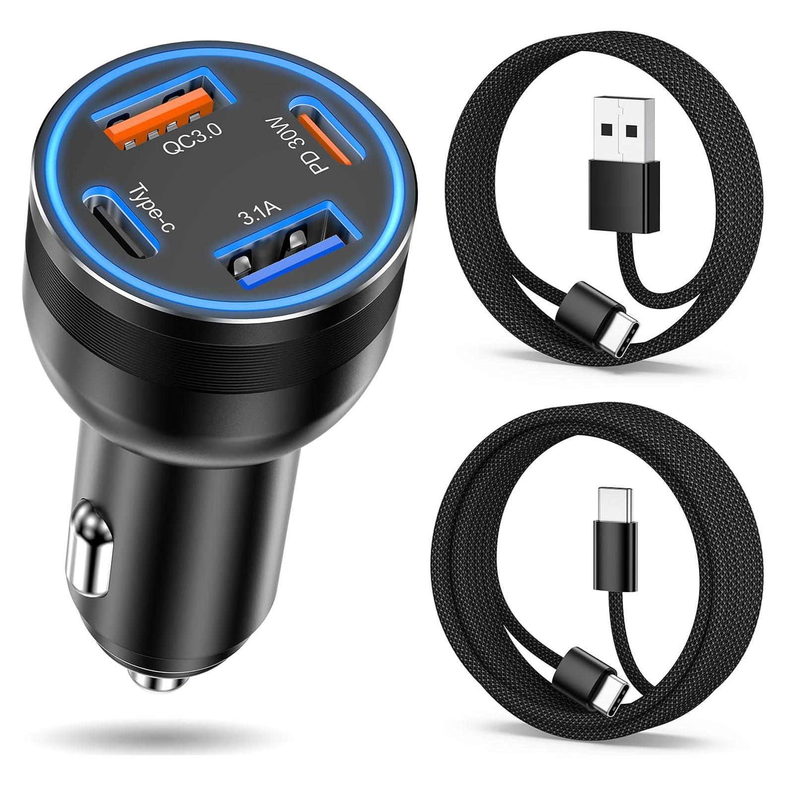 Cargador de Coche USB C Avatcen 65W 4 Puertos Rápido