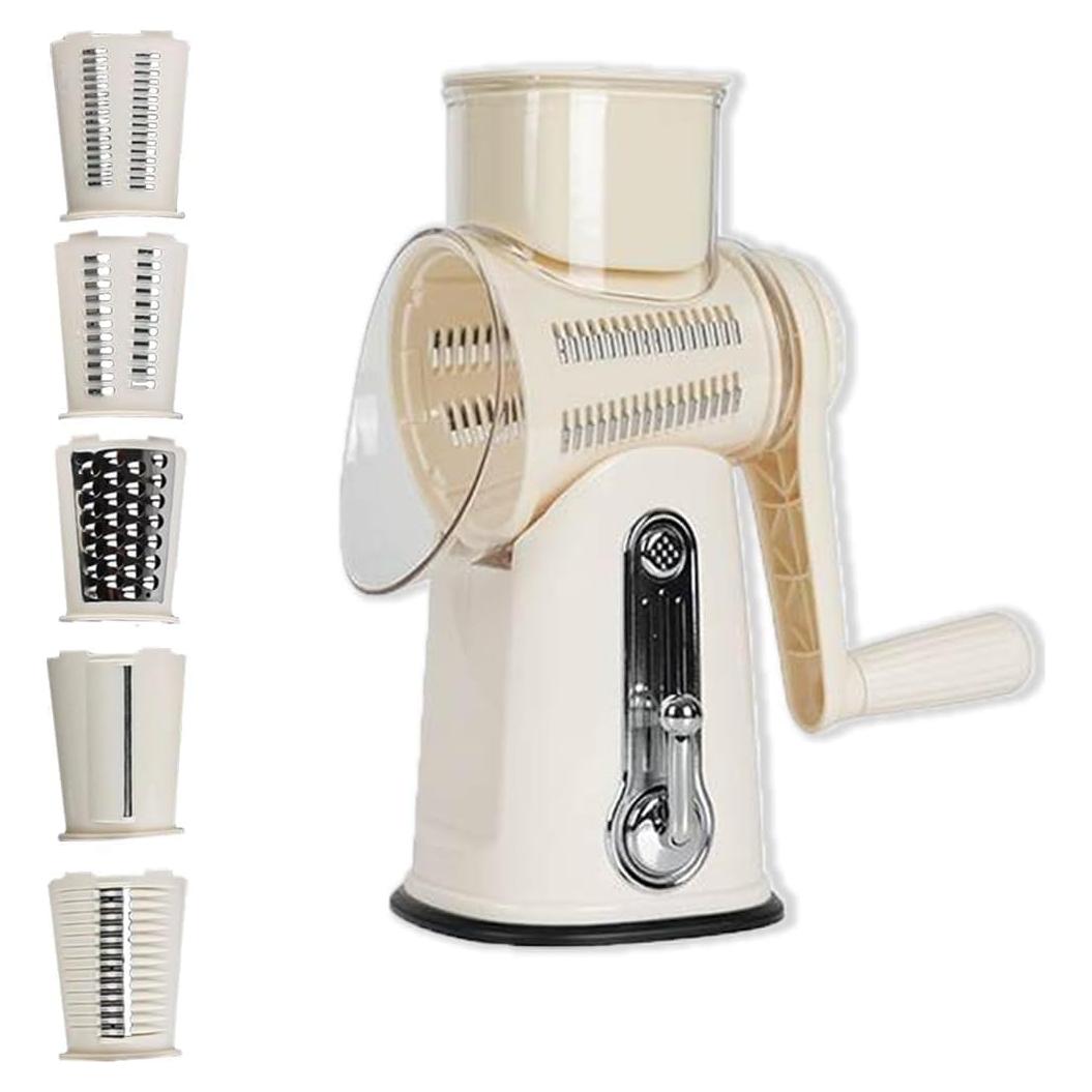 Rallador de Queso 5 en 1 Chef Power Acero Inoxidable Beige