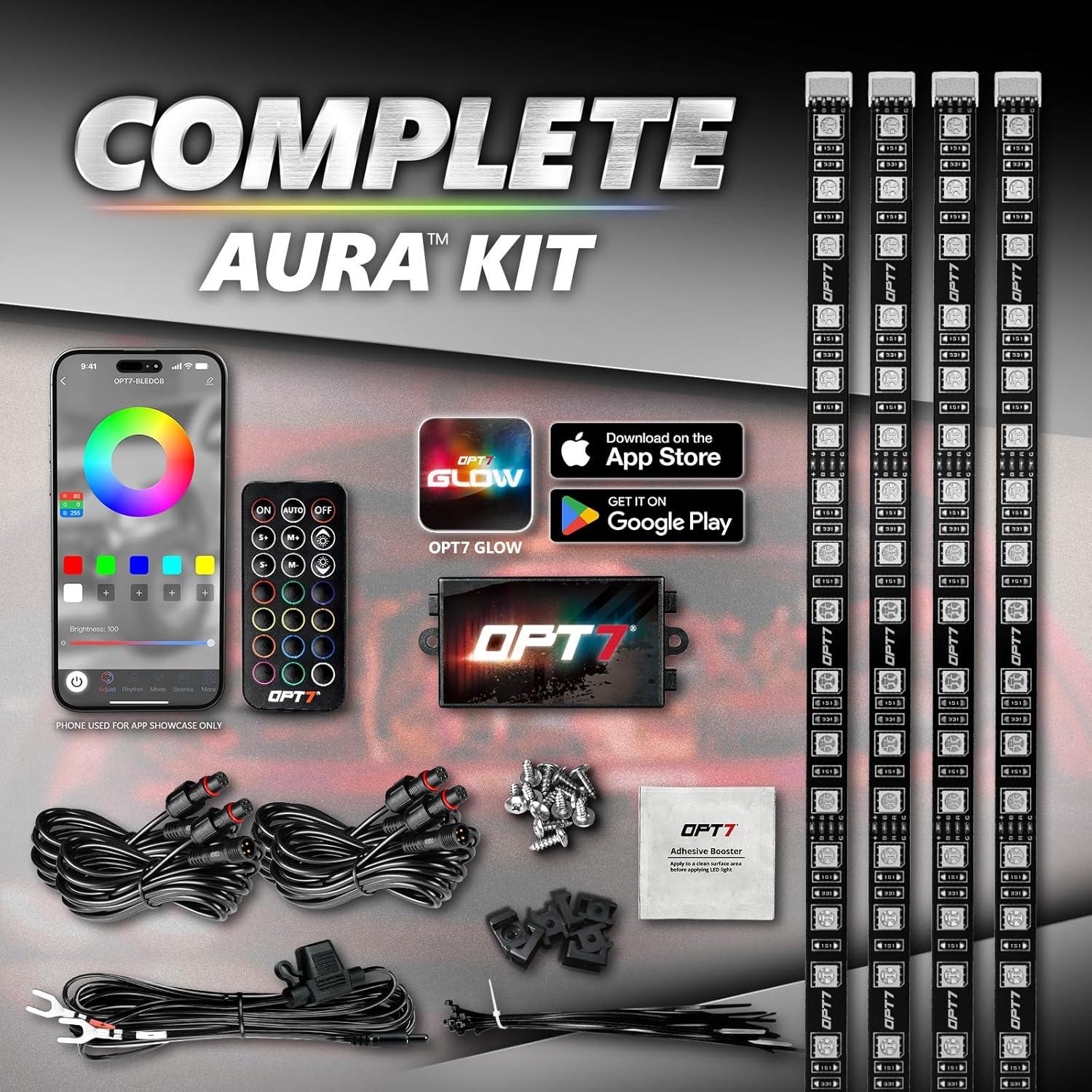 Luces LED RGB OPT7 Aura Pro 30.48 cm con App y Control Remoto
