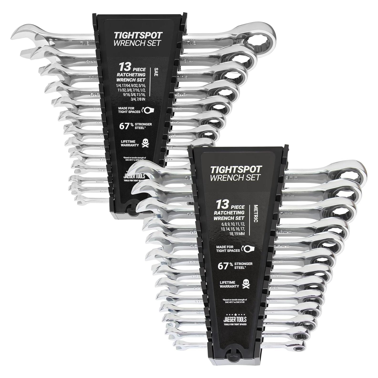 Juego de Llaves de Carraca Jaeger 26p Métrico y Estándar