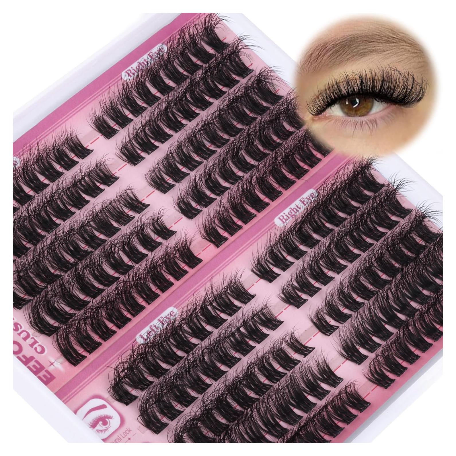 Grupos de Pestañas Suaves Eefofnn 180 pcs 8-16 mm D-Rizadas