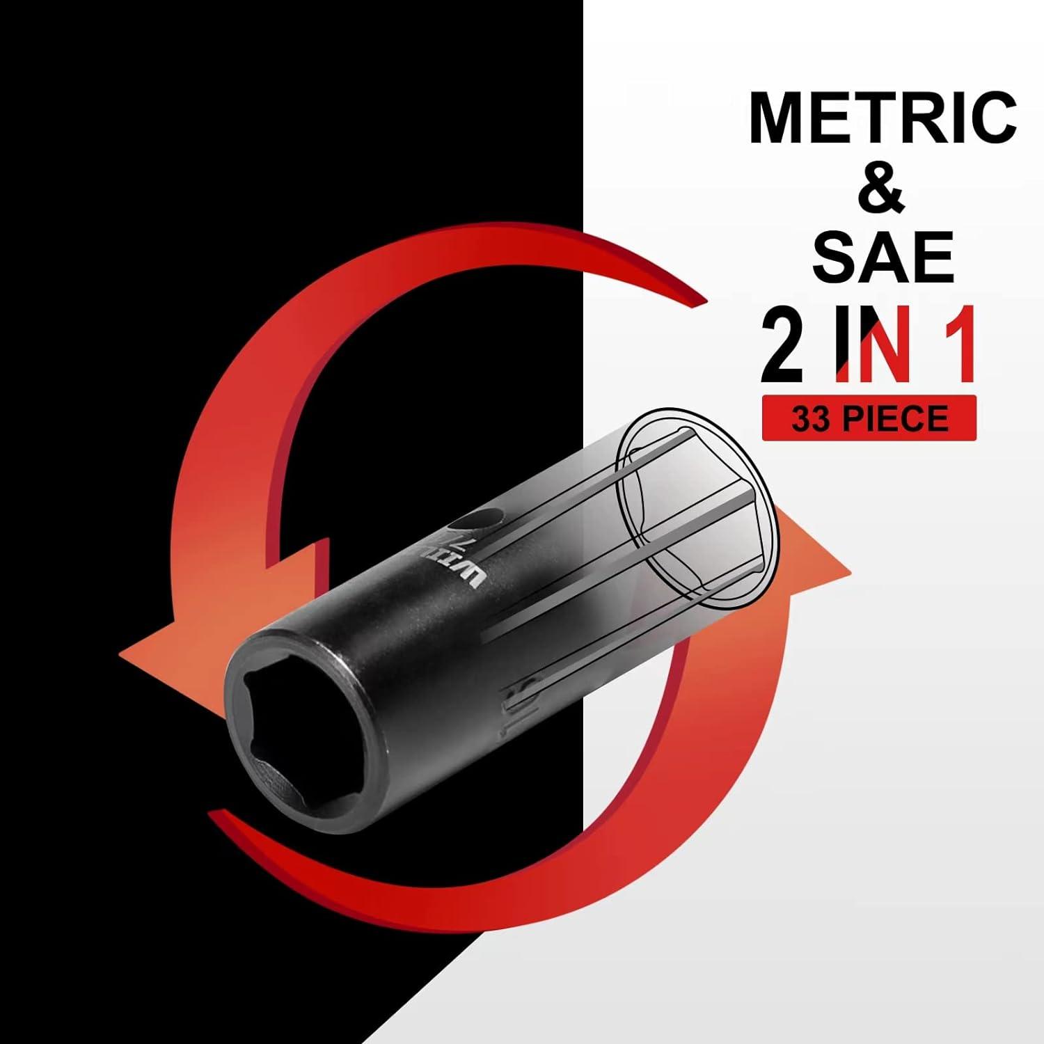 Juego de Enchufes de Impacto WIILDIS 33 Piezas CR-V