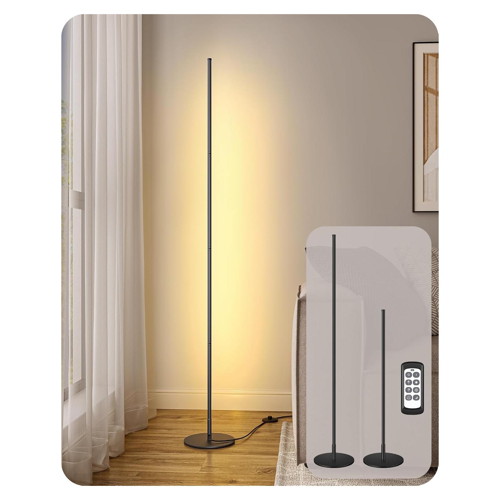 Lámpara de Pie LED Edishine Regulable con Control Remoto 146 cm