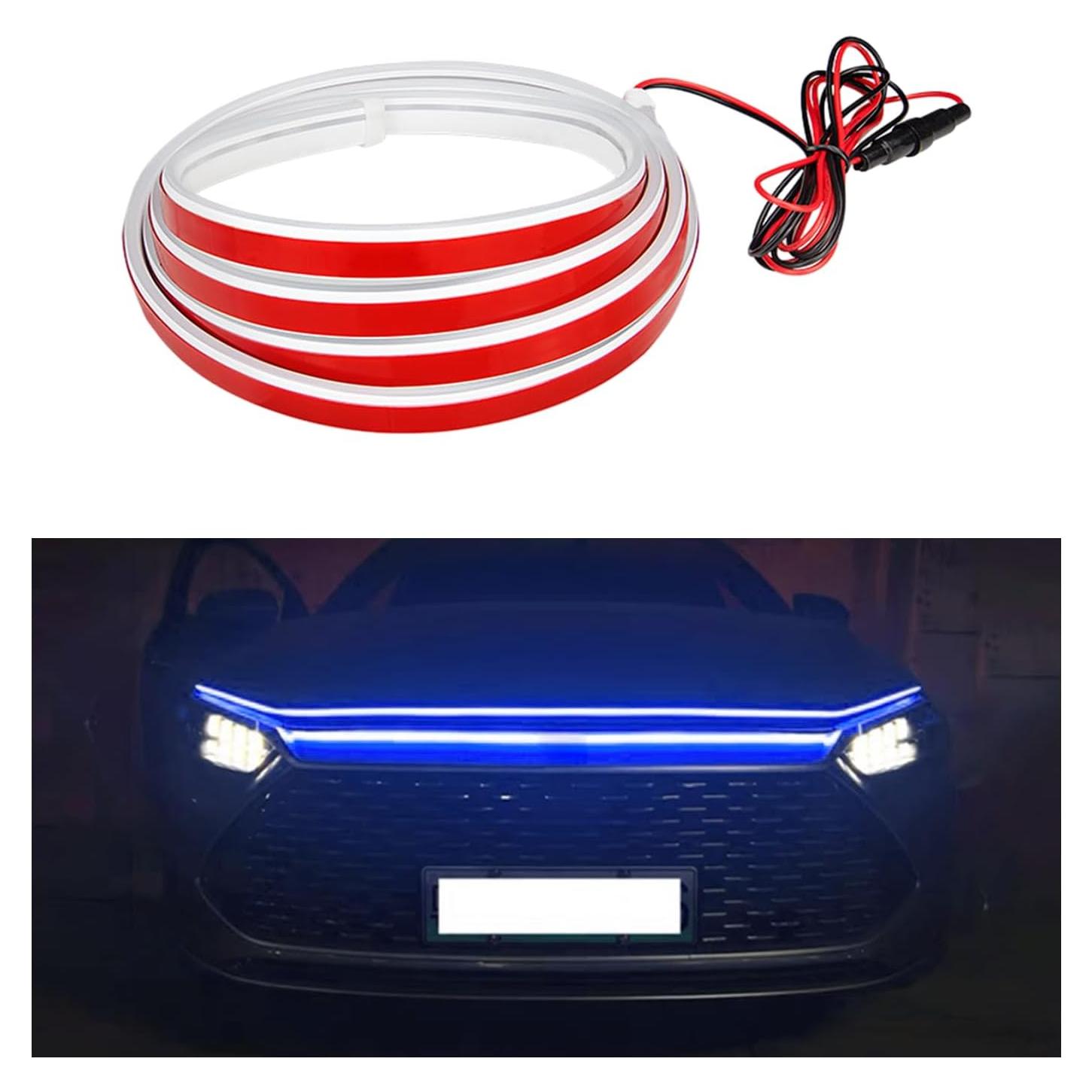 Tira de Luz LED Dickno 149.86 cm Azul Impermeable para Coche