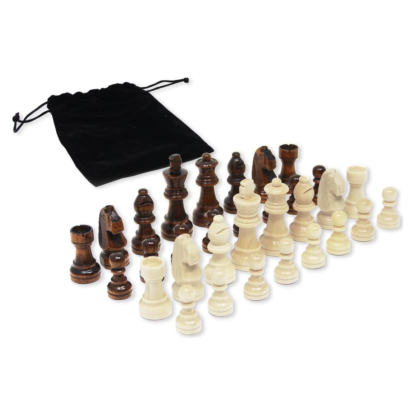 Piezas de Ajedrez de Madera Staunton Da Vinci 32 Piezas 6.35 cm