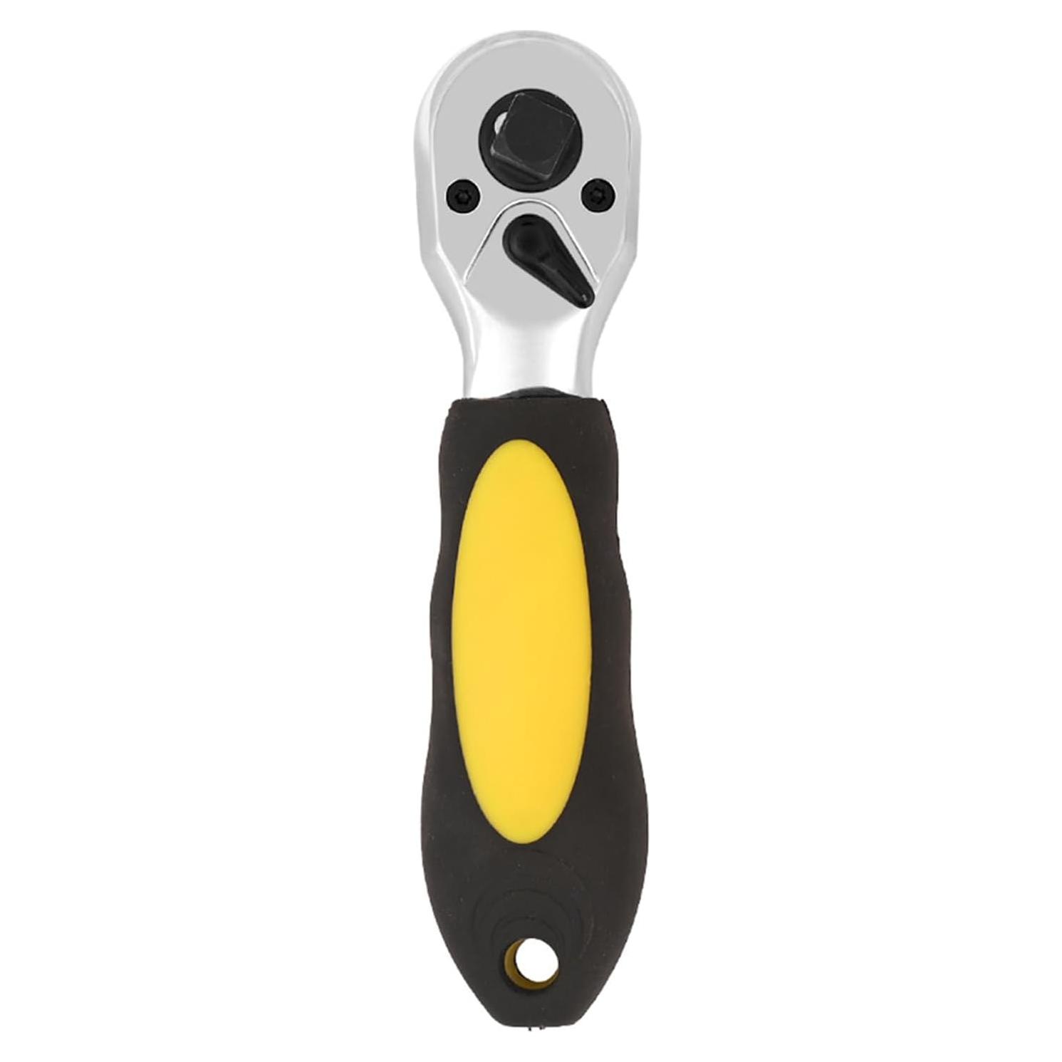 Llave de Carraca Muloo Doble Cabeza 72 Dientes Amarillo