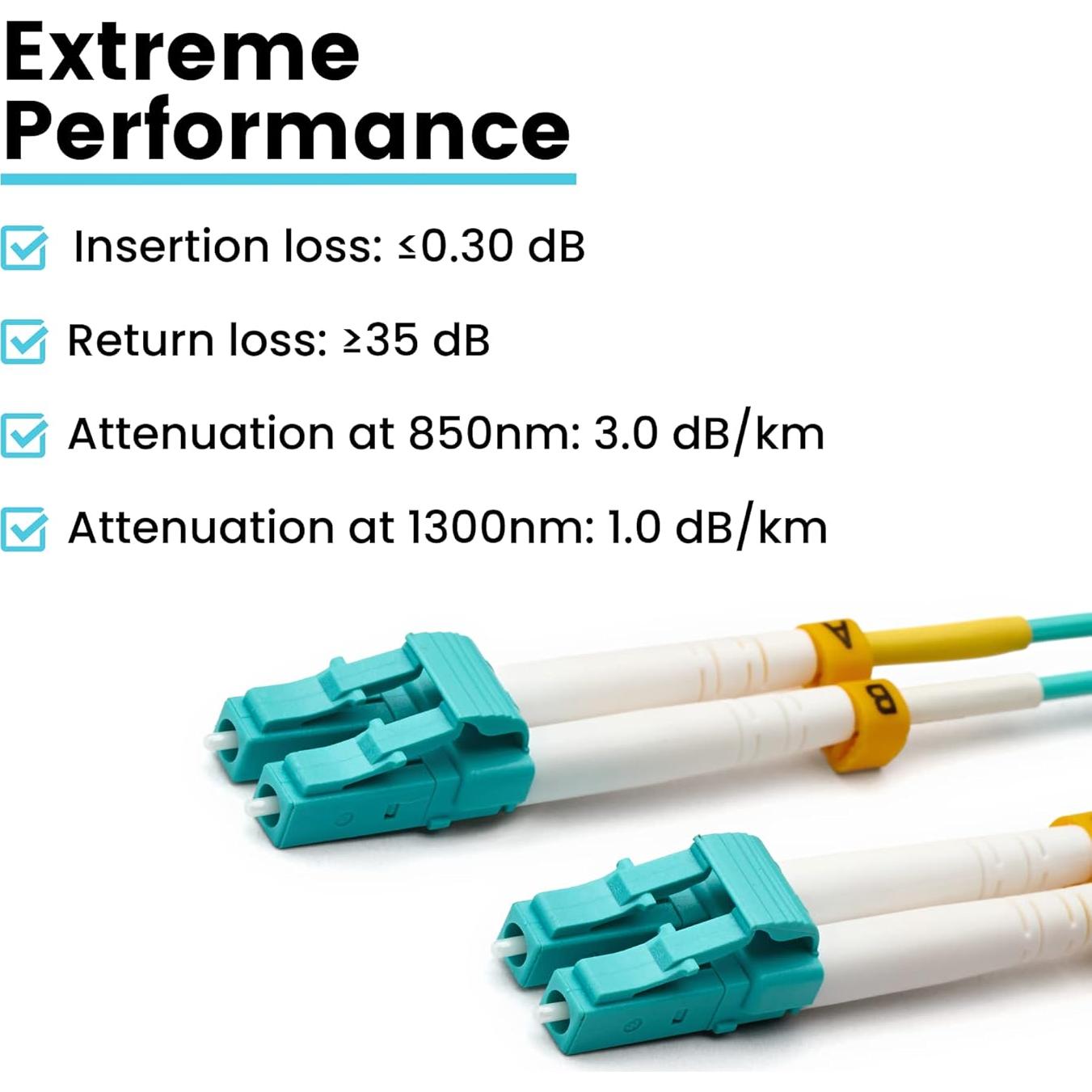 Cable de Parche de Fibra LC a LC trueCABLE 7m OM3 Multimodo