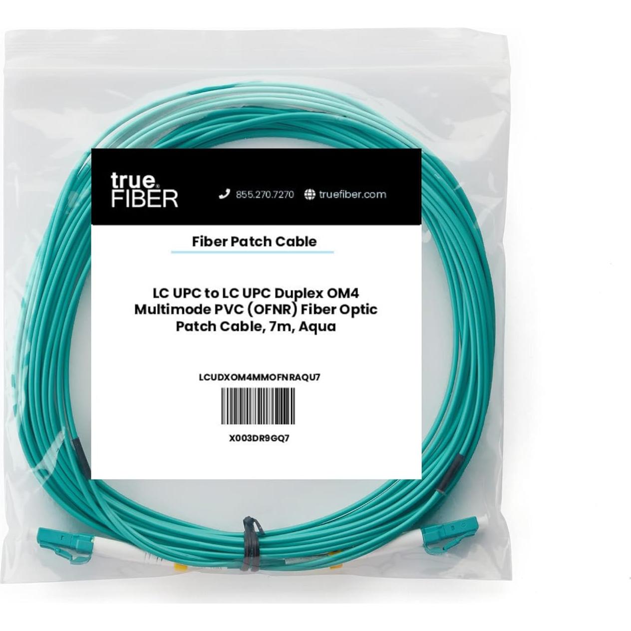 Cable de Parche de Fibra LC a LC trueCABLE 7m OM3 Multimodo