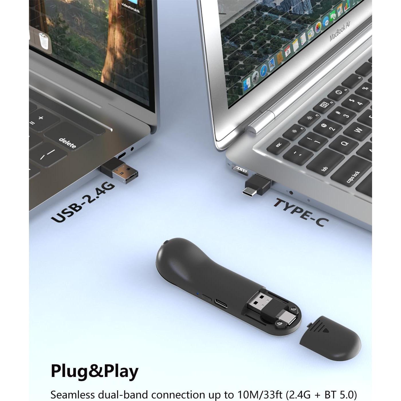 Ratón Aéreo Inalámbrico 3-Link D13PRO con Touchpad Negro