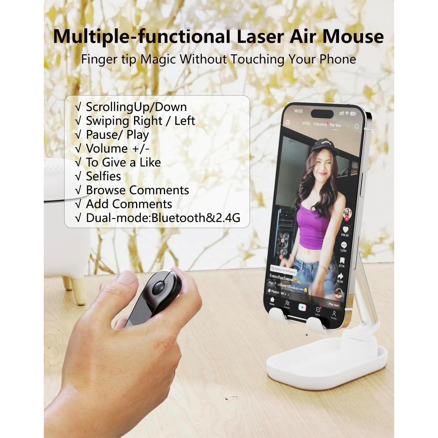 Ratón Aéreo Inalámbrico 3-Link D13PRO con Touchpad Negro