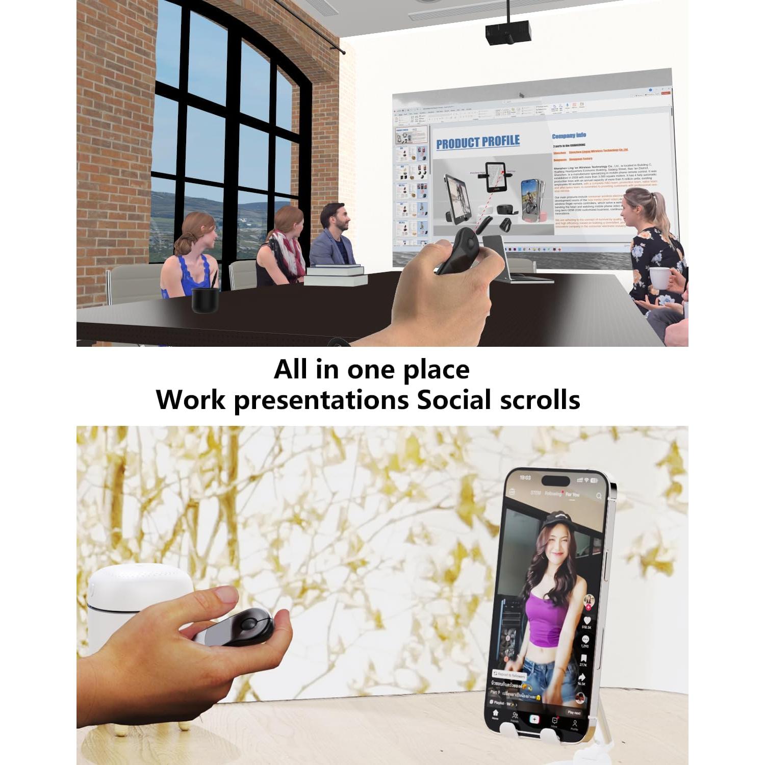 Ratón Aéreo Inalámbrico 3-Link D13PRO con Touchpad Negro