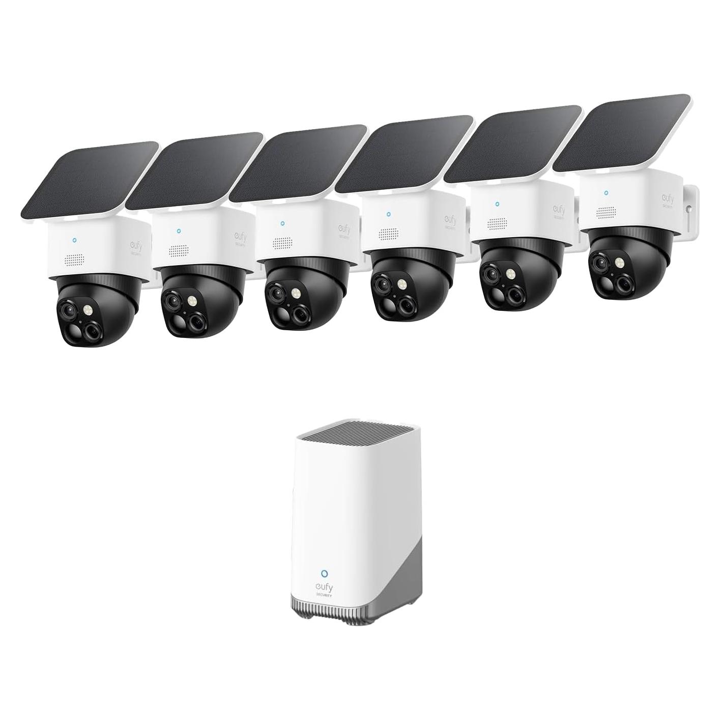 Cámara de Seguridad Eufy SoloCam S340, Kit de 6 Cámaras Solares 3K