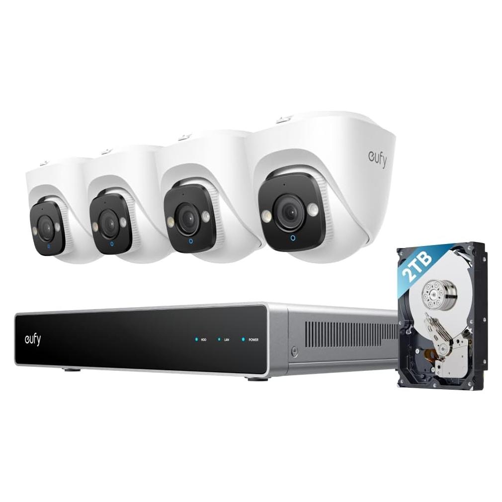 Sistema de Seguridad NVR PoE eufy E41, 4 Cámaras 4K, 2TB HDD