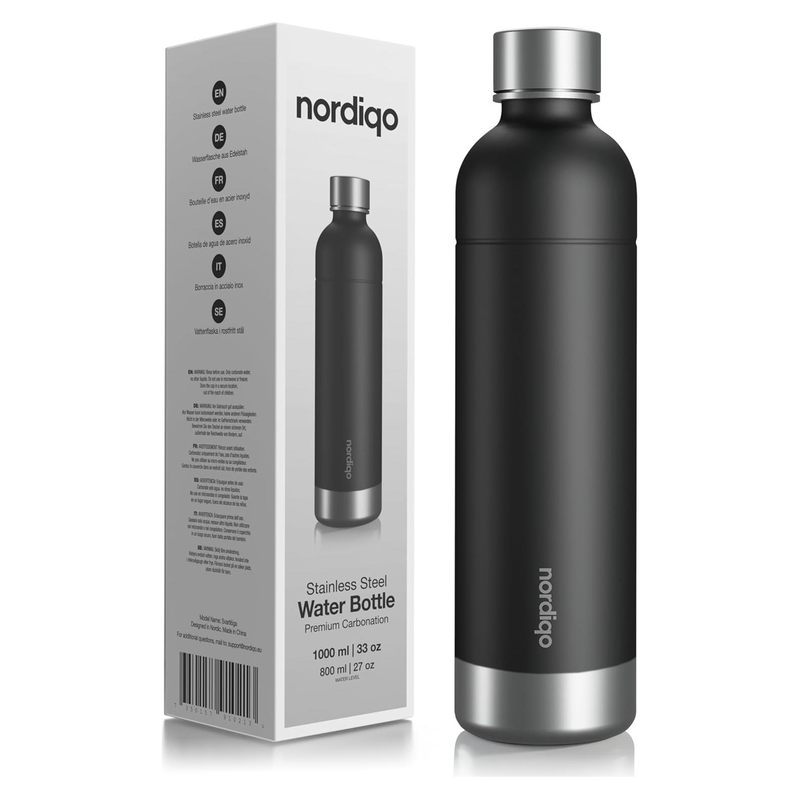 Botella de Carbonatación Nordiqo 33 oz Acero Inoxidable
