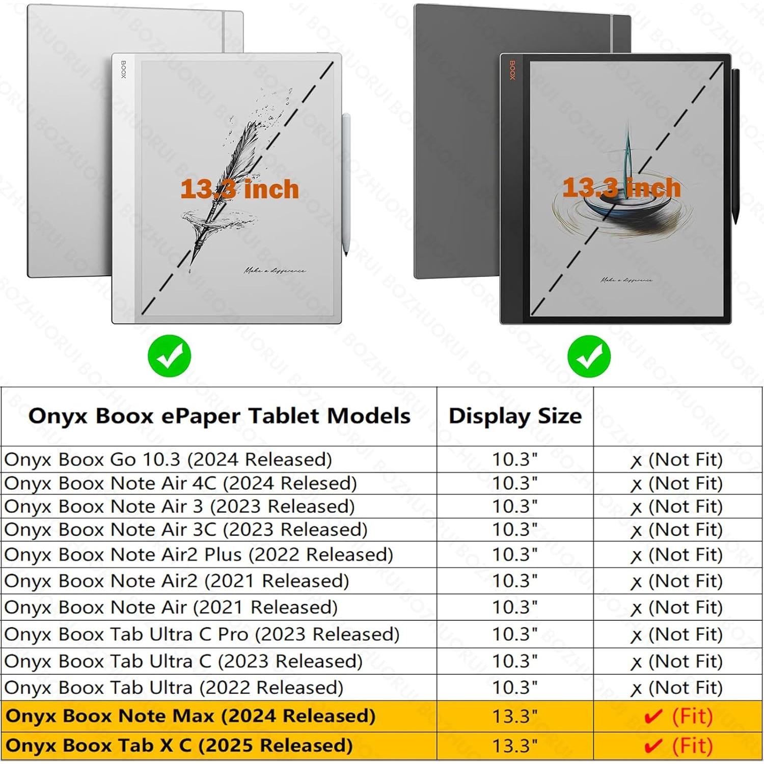 Funda Magnética BOZHUORUI para 13.3" Boox Note Max y Tab X C