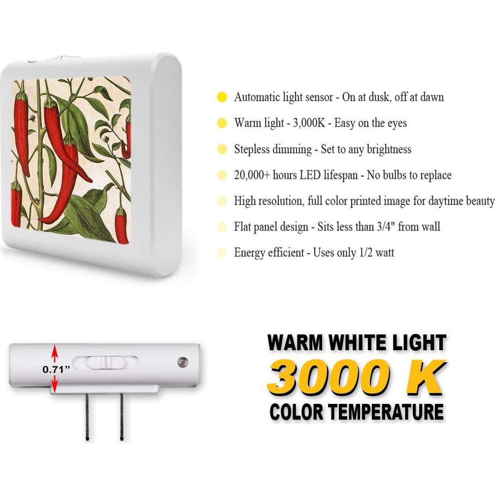 Luz Nocturna LED Art Plates Regulable con Sensor Automático