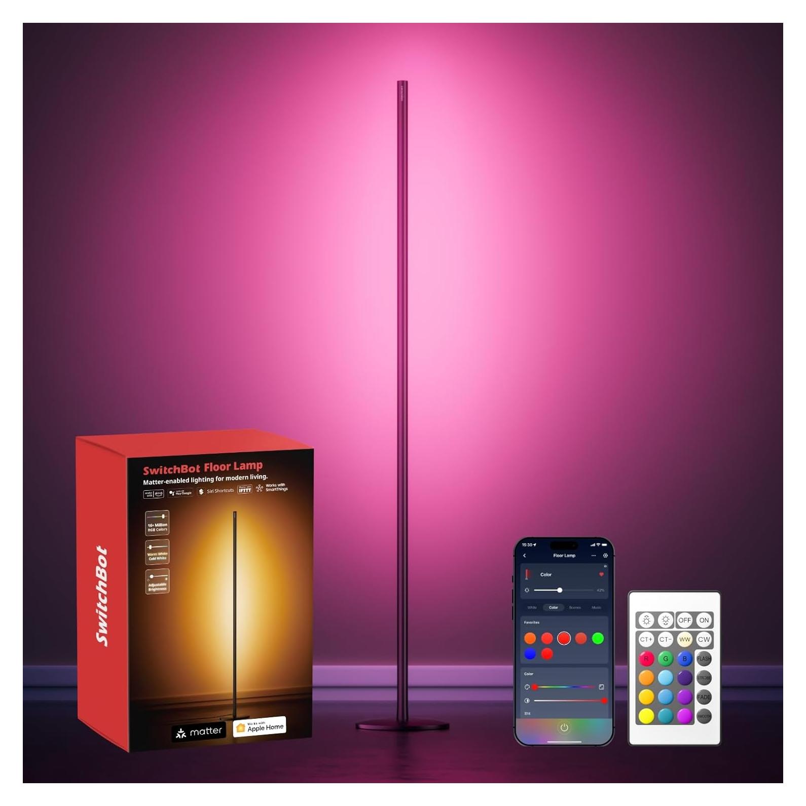 Lámpara de Pie SwitchBot RGBW, 1200lm, Compatible con Matter