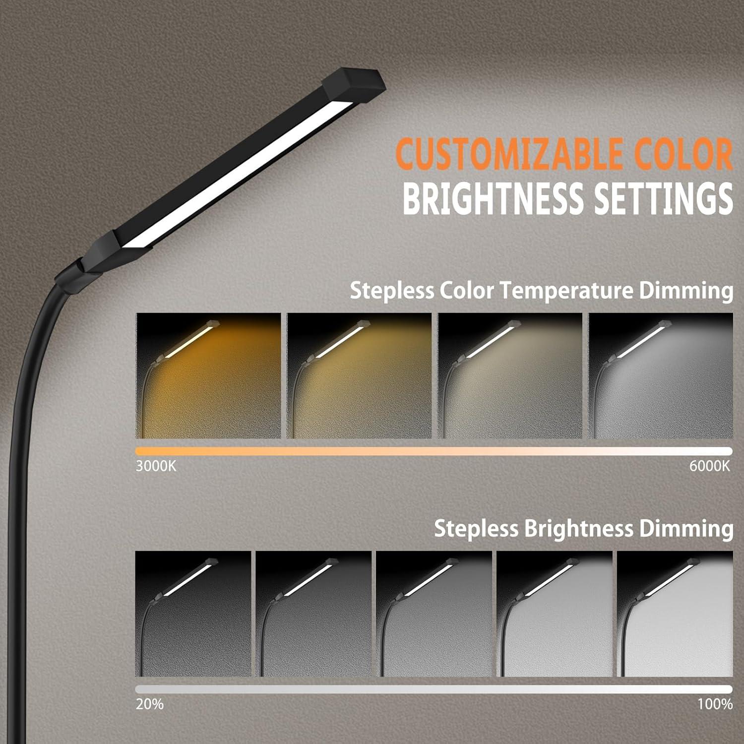 Lámpara de Pie LED Qumusaa con Control Remoto 182 cm