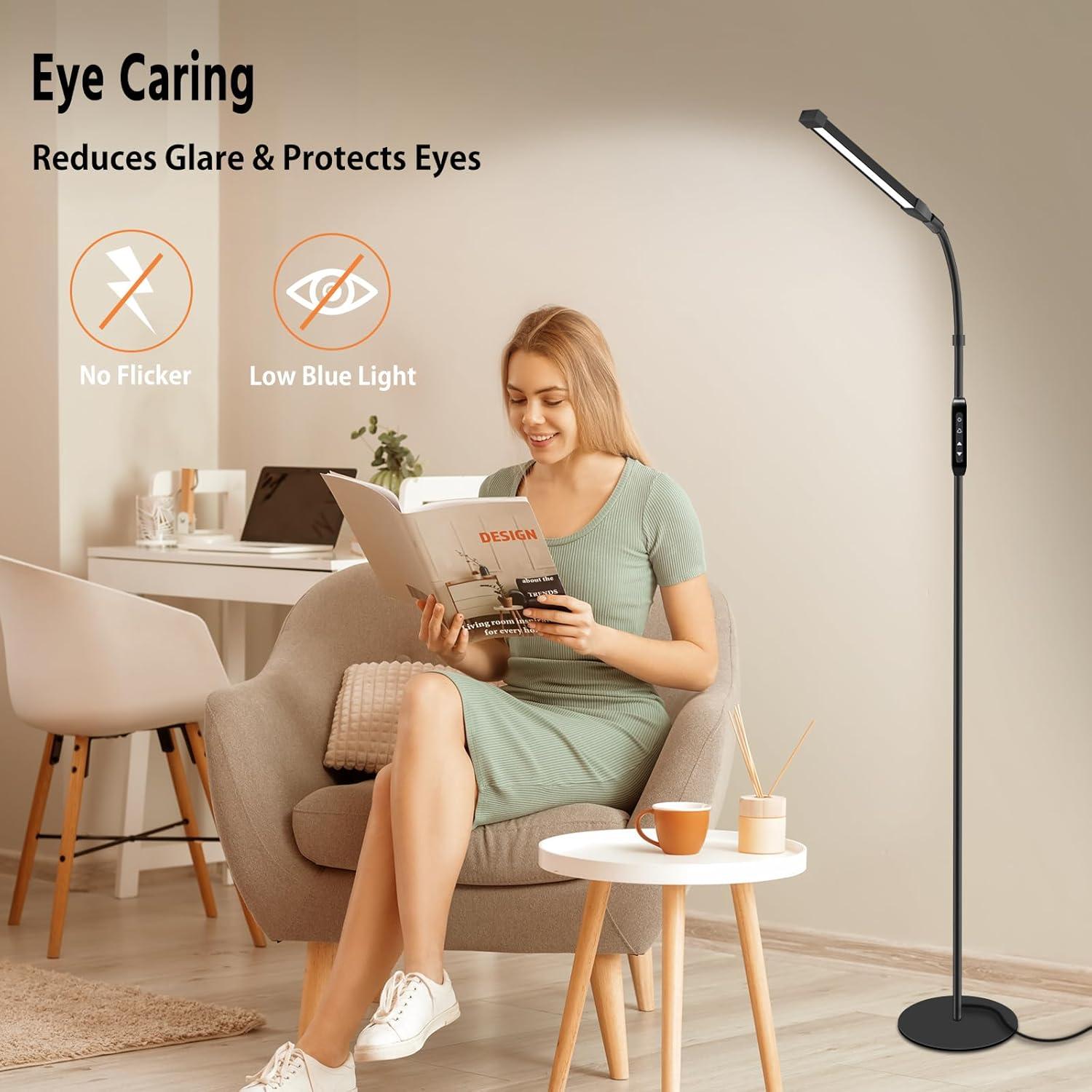 Lámpara de Pie LED Qumusaa con Control Remoto 182 cm