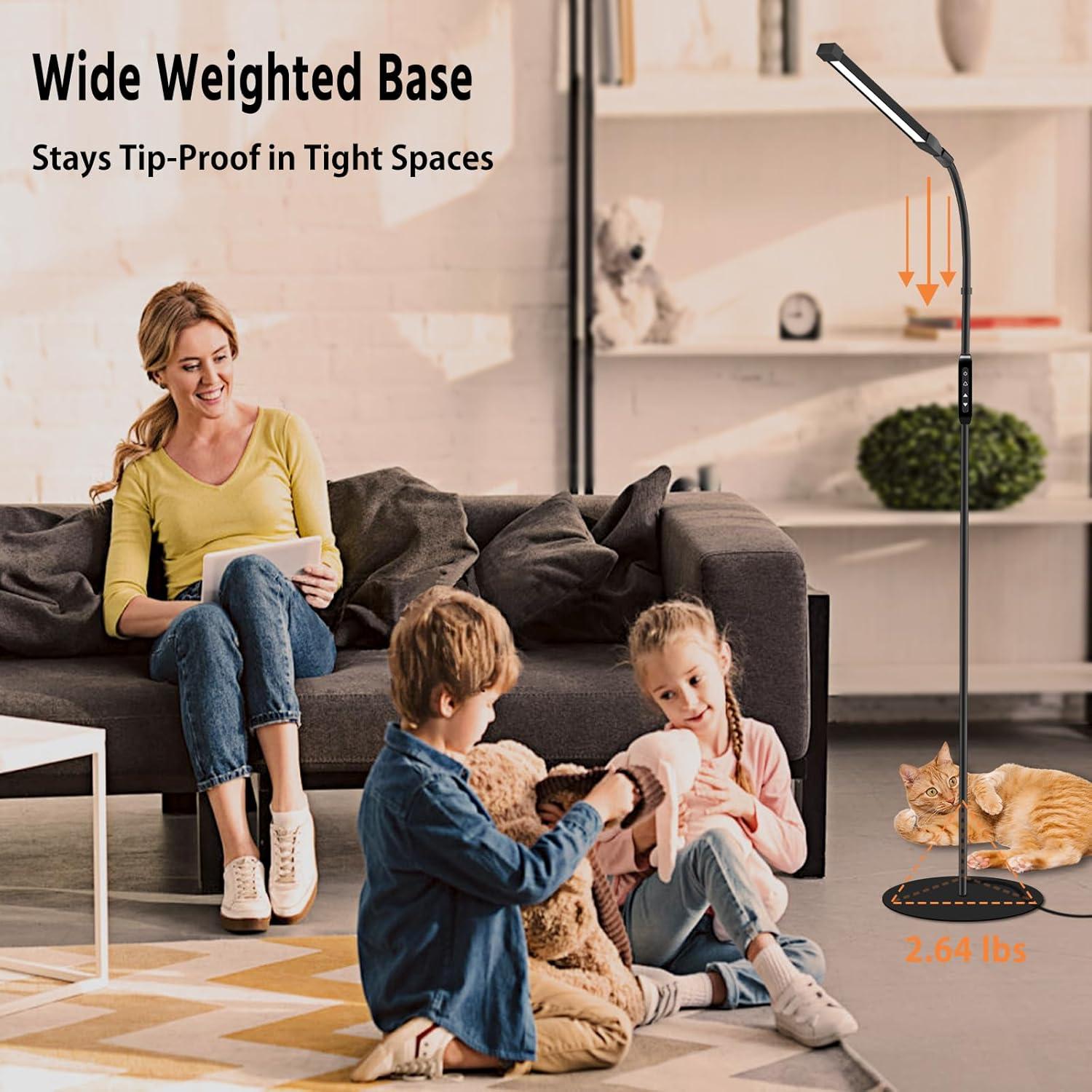 Lámpara de Pie LED Qumusaa con Control Remoto 182 cm