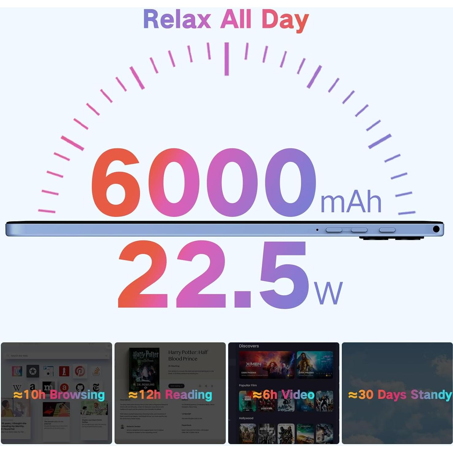 Tablet Android 15 Winsing 10" 12GB RAM 128GB Almacenamiento