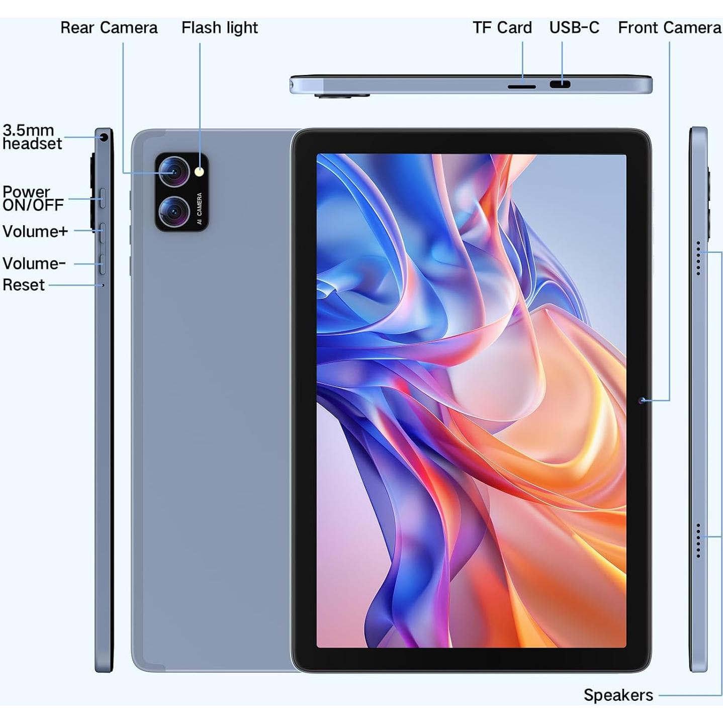 Tablet Android 15 Winsing 10" 12GB RAM 128GB Almacenamiento