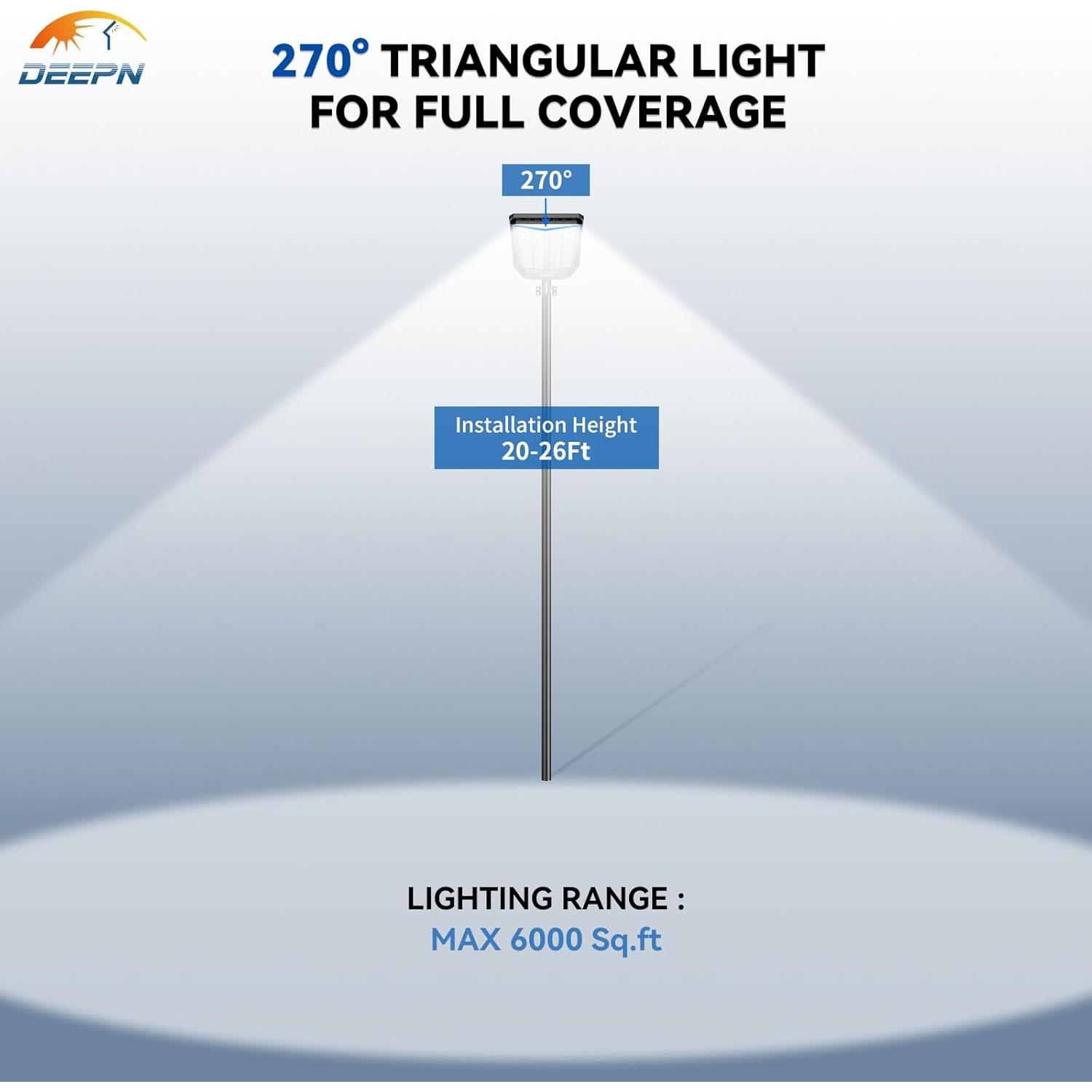 Luz Solar de Calle Deepn 9000W con Sensor de Movimiento - 2 Paquete