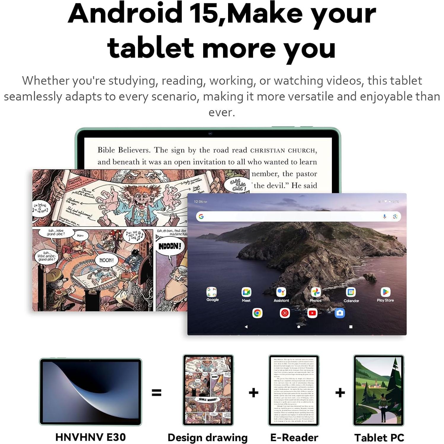 Tableta Android 15 HNVHNV E30 10.1" 24GB RAM 128GB ROM