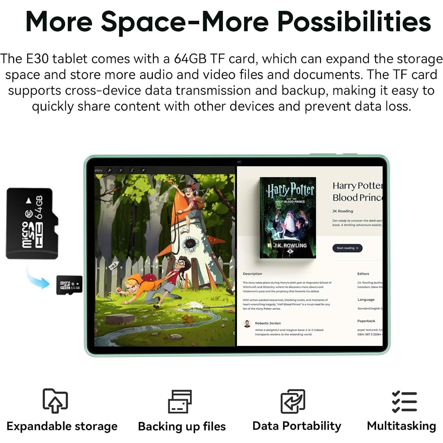 Tableta Android 15 HNVHNV E30 10.1" 24GB RAM 128GB ROM
