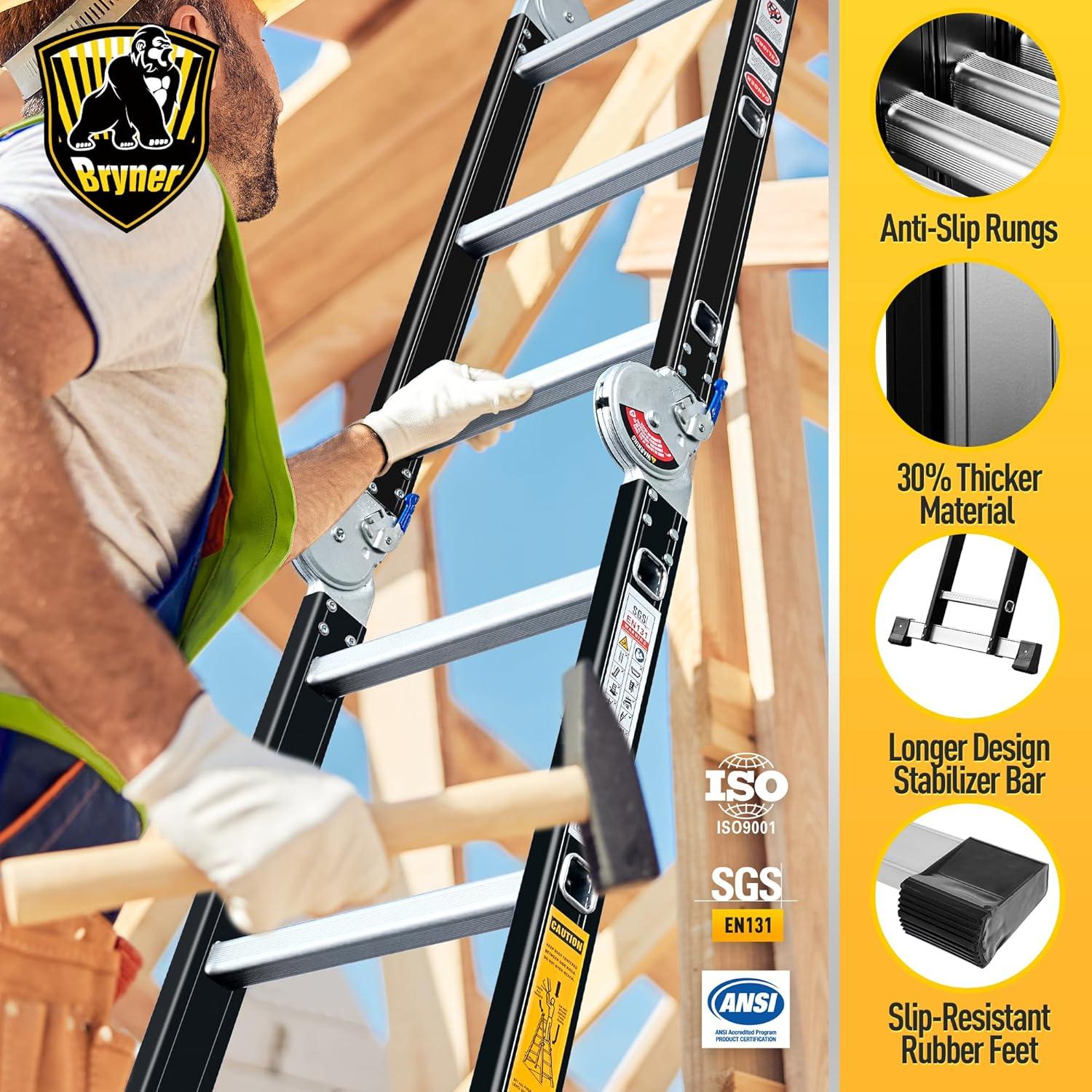 Escalera Plegable Bryner 7 en 1 Aluminio 3,66m 330kg