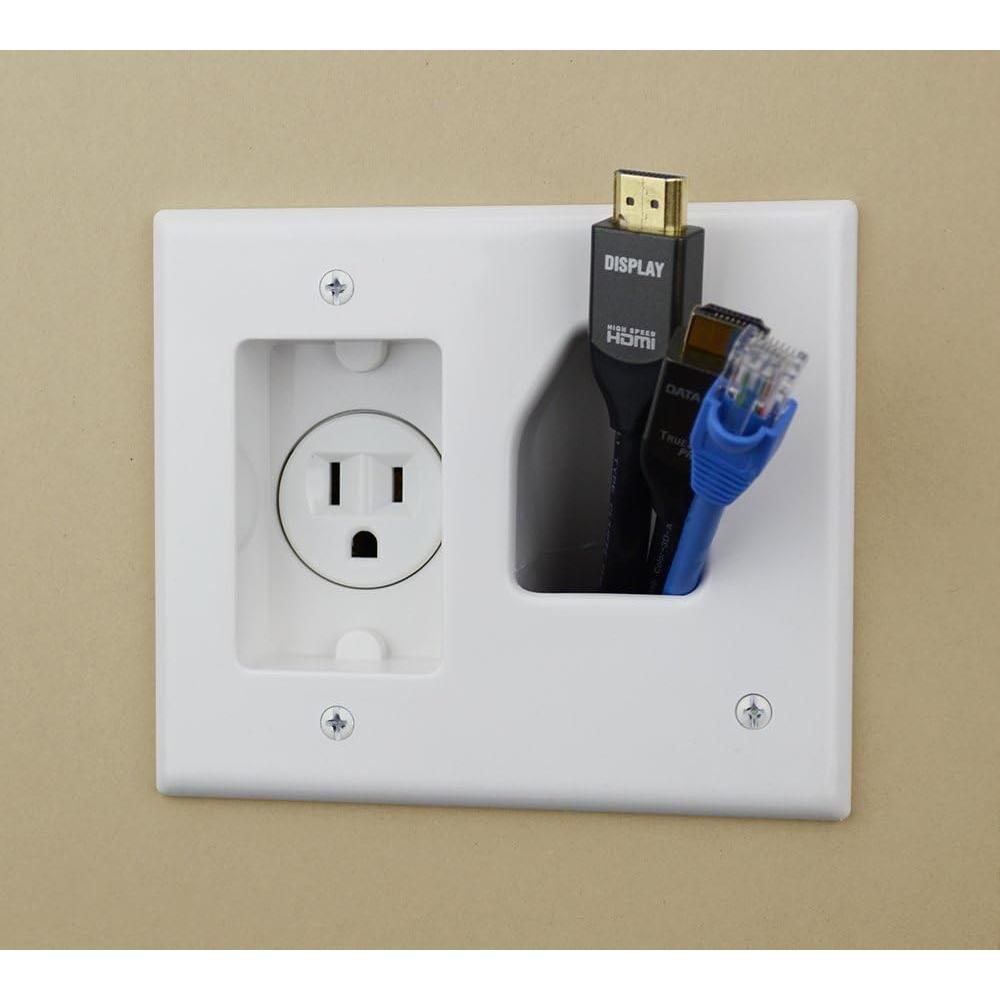 Placa de Pared DATA COMM 45-0021-WH para Cable de Baja Tensión