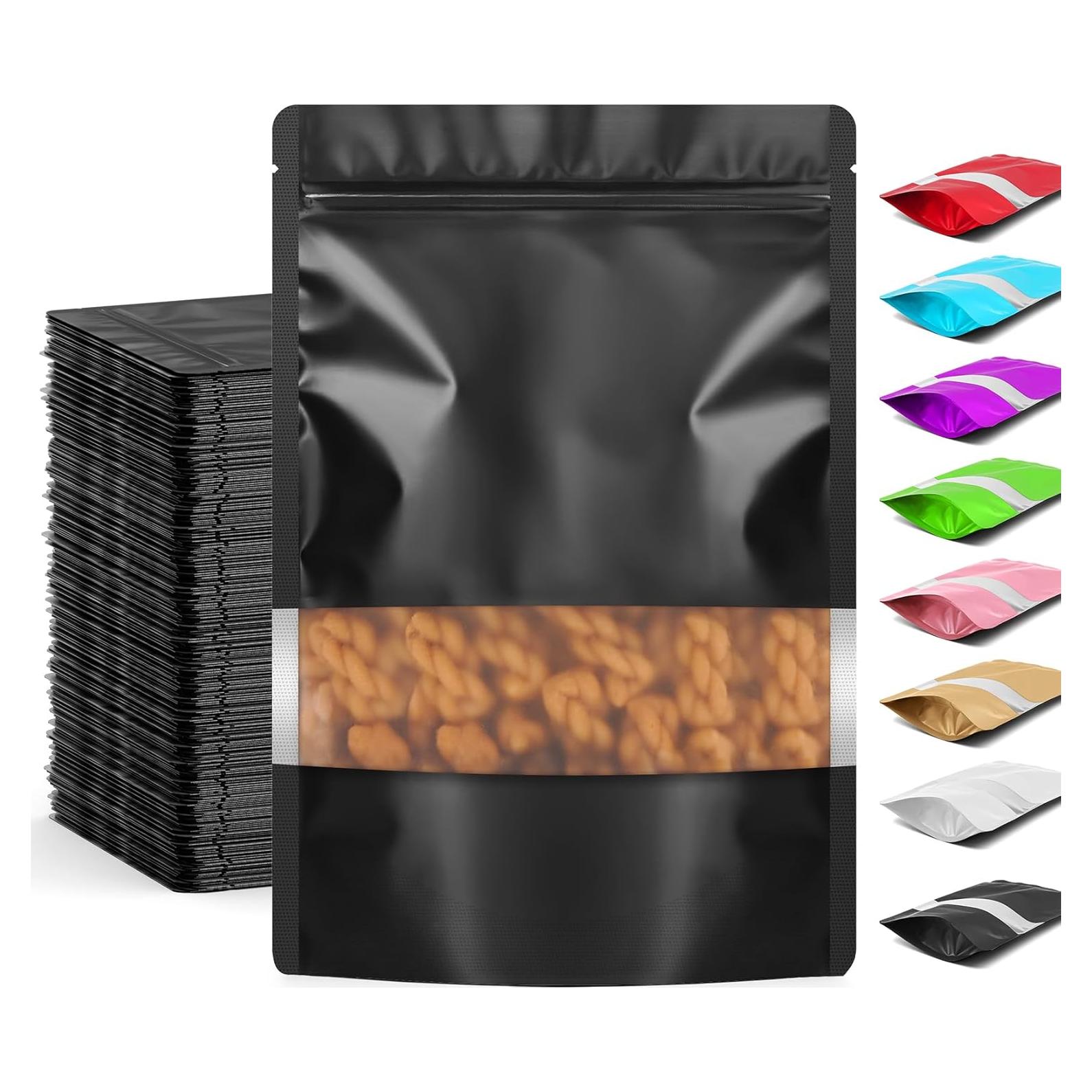 Bolsas Mylar Transparentes FUNFERY 100 Pcs 9x13 cm a Prueba de Olores