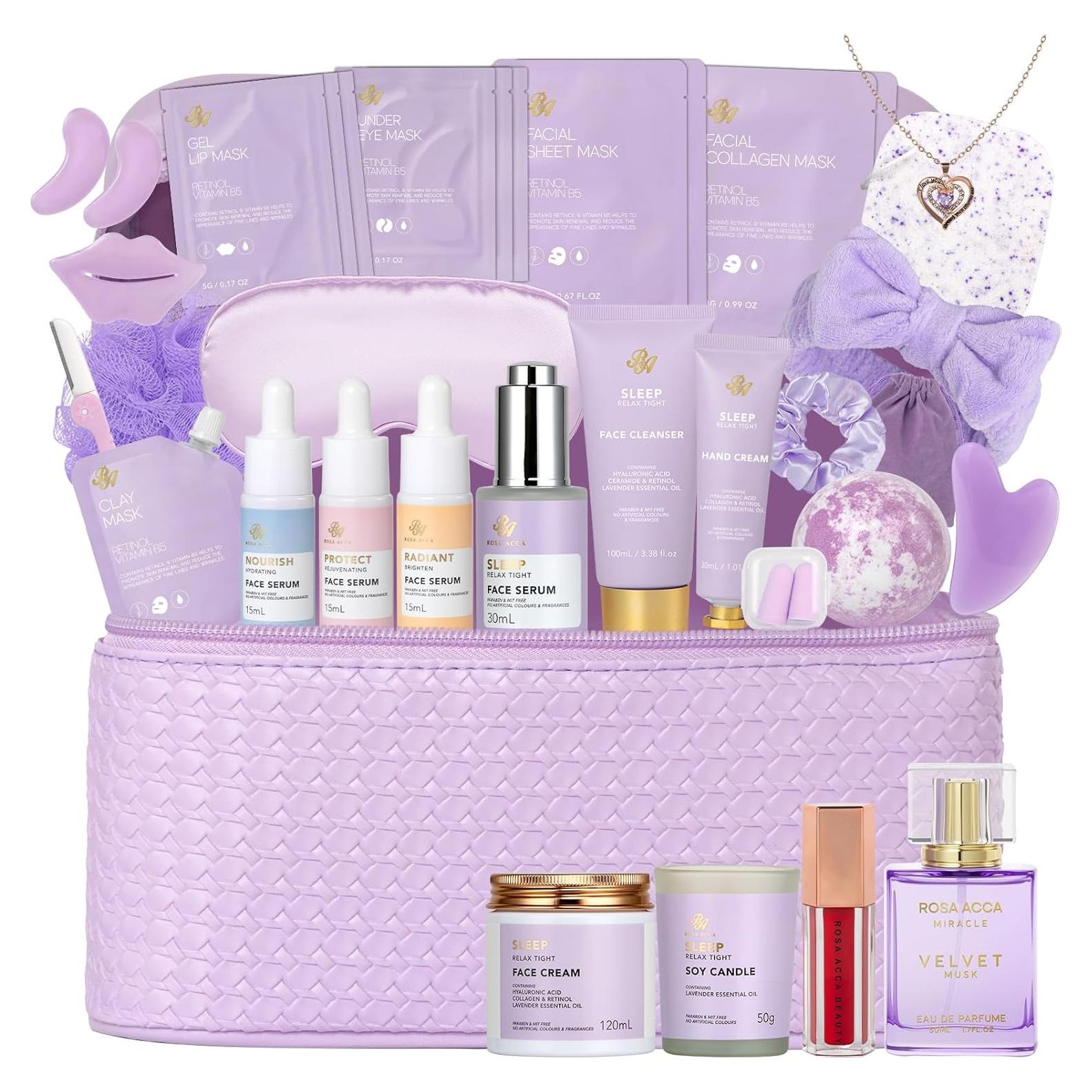 Set de Regalo Spa 33 Pcs Rosa Acca - Cuidado Facial y Corporal