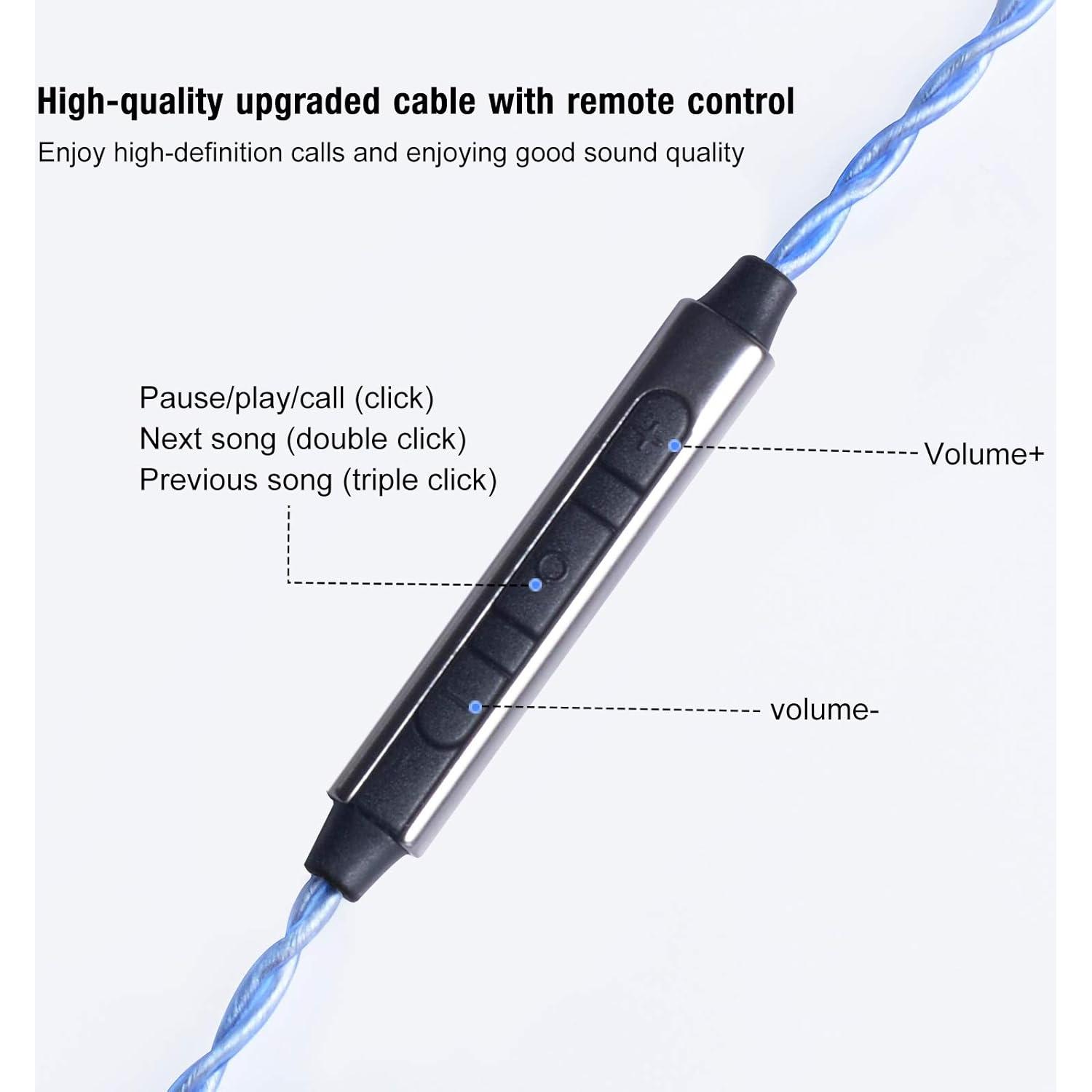 Cable de actualización de auriculares OKCSC 0.78mm 2pin Azul con Mic