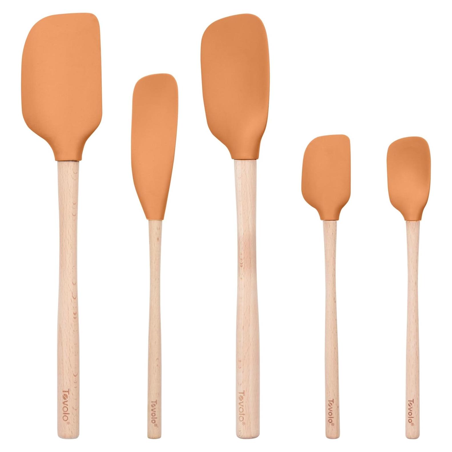 Juego de Espátulas de Silicona Tovolo 5 Piezas Mango Madera