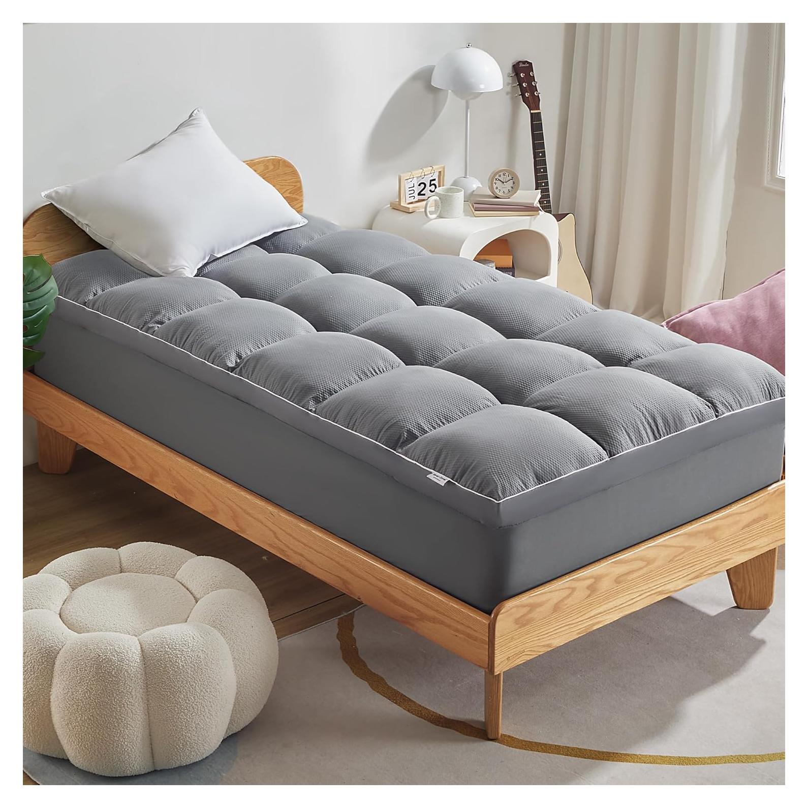 Cubre Colchón SLEEP ZONE Individual Acolchado Suave Gris
