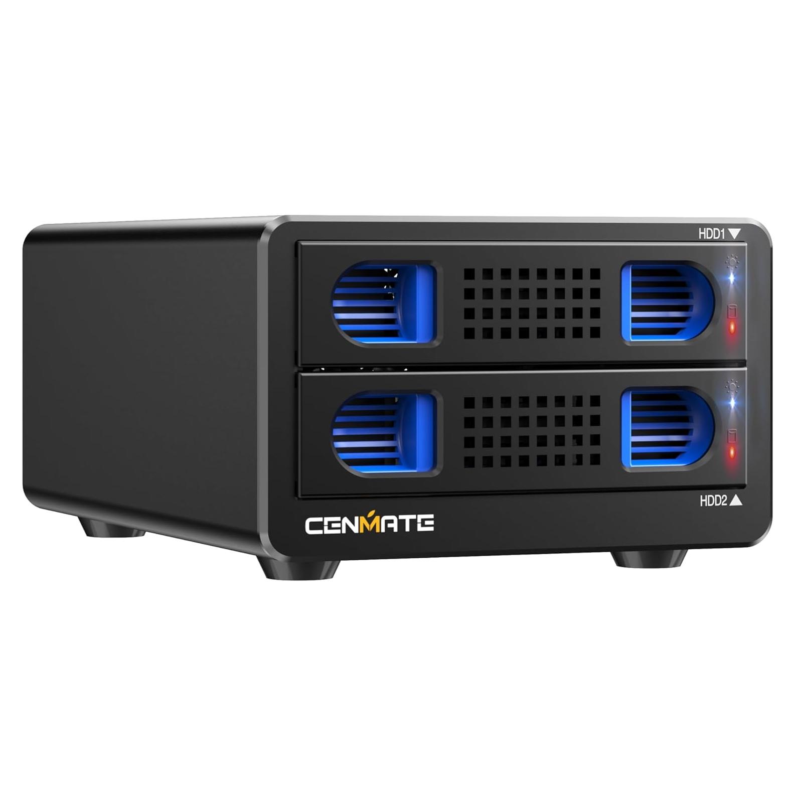 Caja Doble para Disco Duro 2.5"/3.5" Cenmate Aluminio USB 3.0