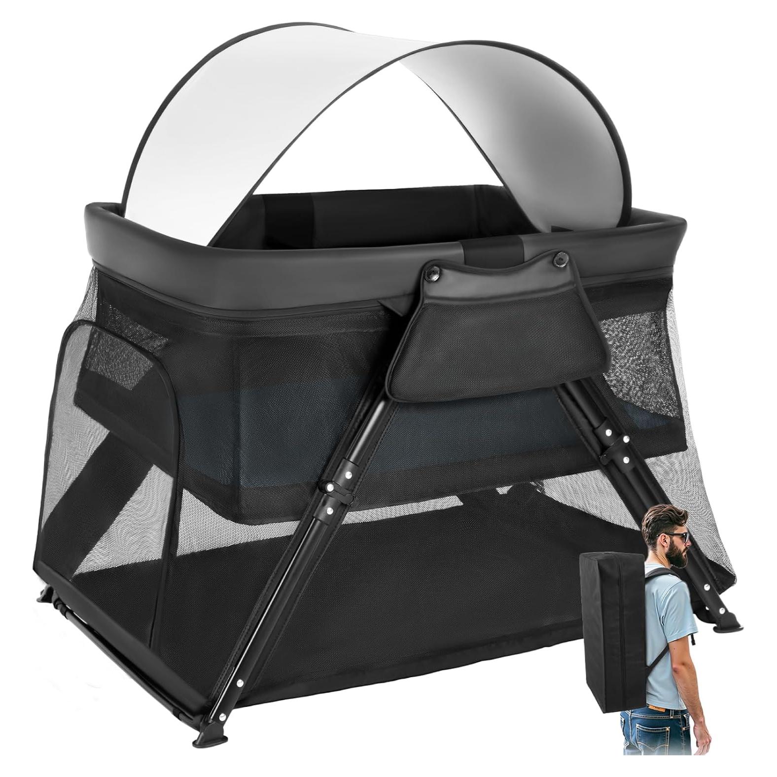 Cuna de Viaje 2-en-1 Lilian&Gema Portátil con Mochila