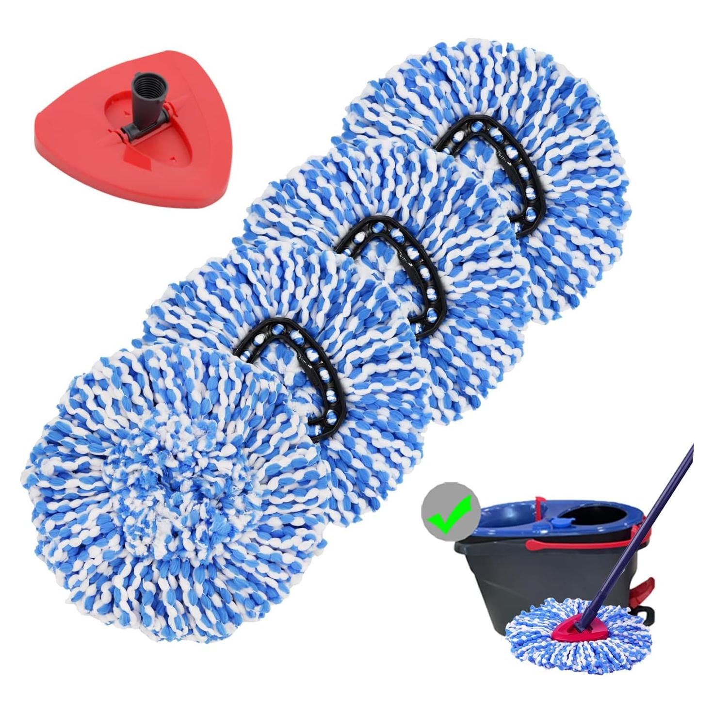 Paquete de 4 cabezales de microfibra Famebird para mopa 2 tanques