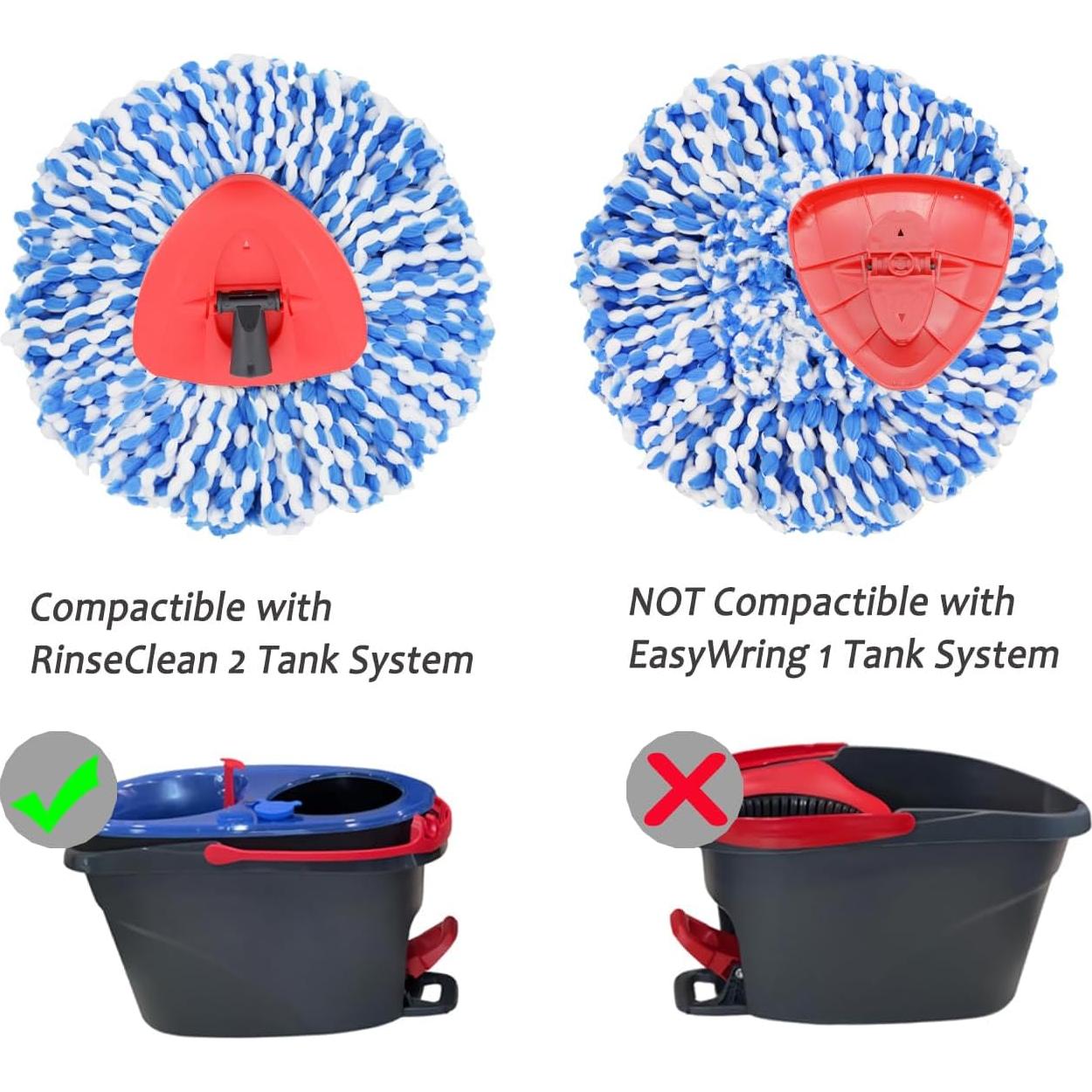 Paquete de 4 cabezales de microfibra Famebird para mopa 2 tanques