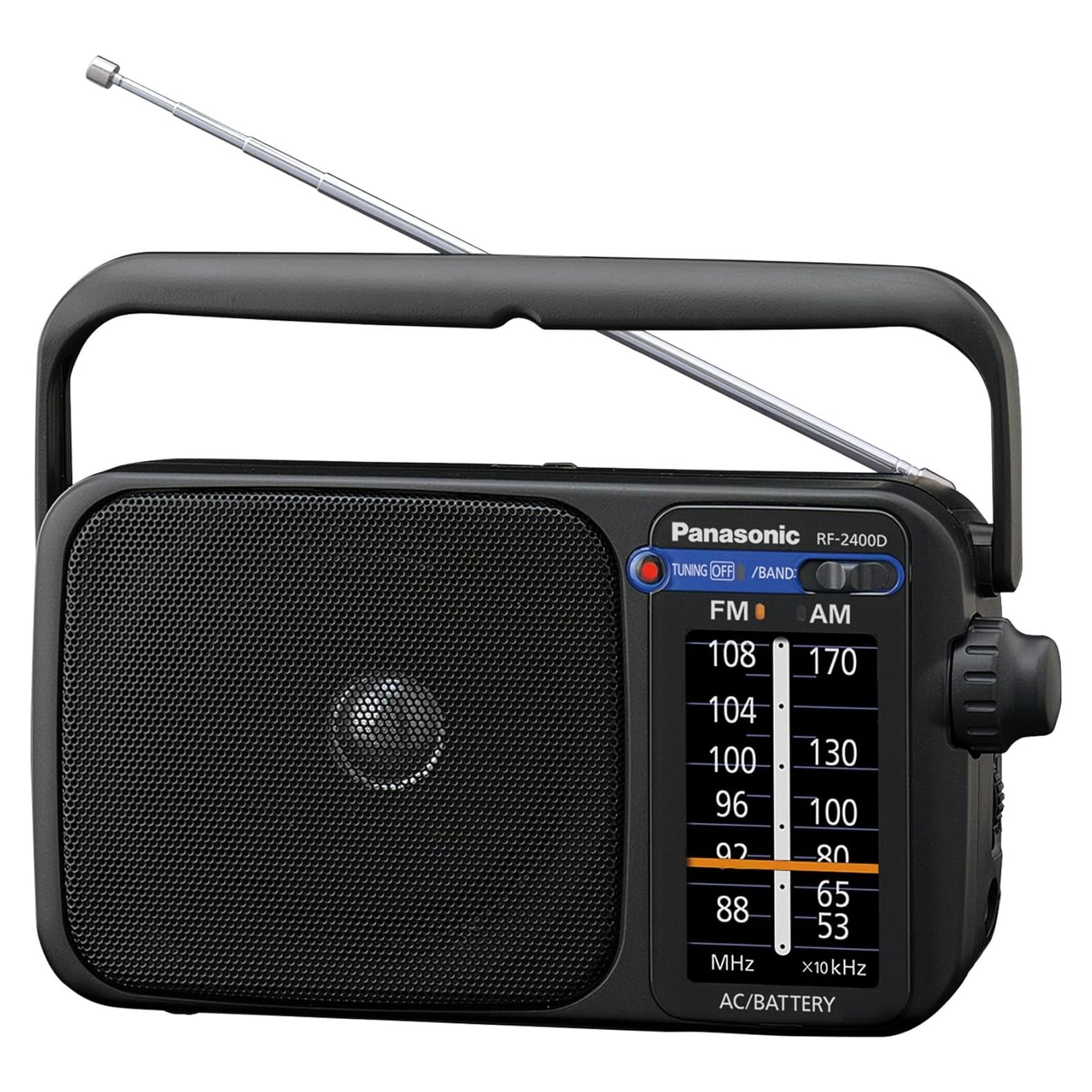 Radio Portátil AM/FM Panasonic RF-2400-K, Analógica, Negra