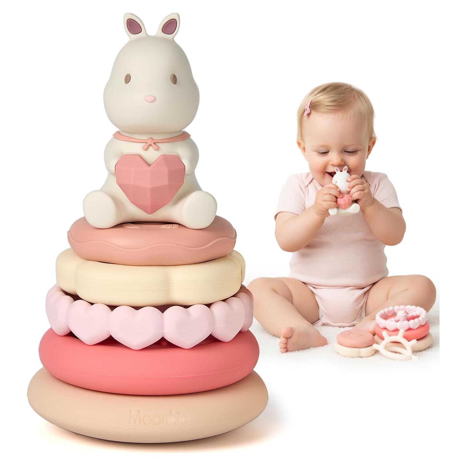 Juguete Apilable Moonkie Conejo 7 Piezas Silicona 0-5 Años