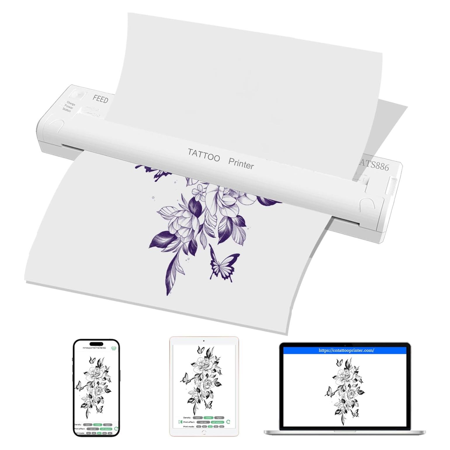 Impresora de Plantillas de Tatuaje YILONG ATS886 Inalámbrica Bluetooth